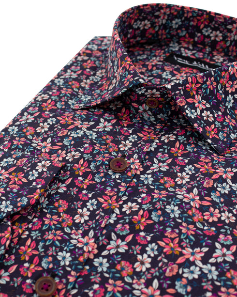 Fuchsia Floral Print Shirt